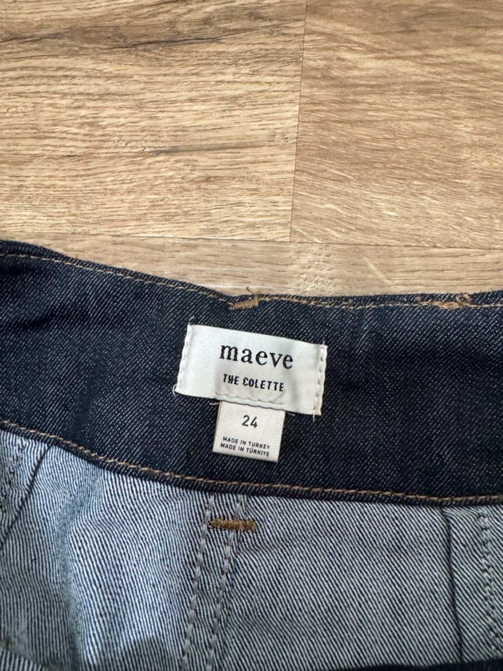 Anthropologie Maeve The Colette Crop Wide-Leg Jeans Dark Wash Sz 24 Spring - Picture 5 of 7
